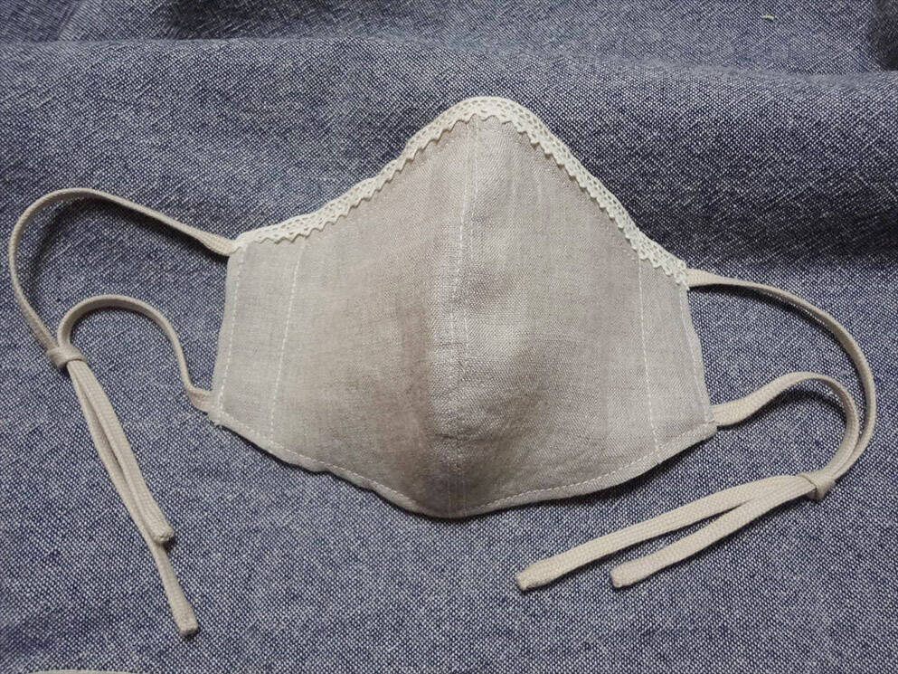 【トキの里オリジナル】オーガニックコットン ガーゼマスク 立体型 レース、ノーズフィット有、S（# 1003）1,280 円