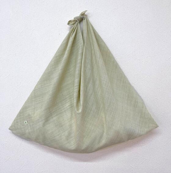 【竹布】TAKEFU 和晒 あづま袋、福彩(ふくさい/グリーン）、52×52cm(袋部分:約25×52cm)