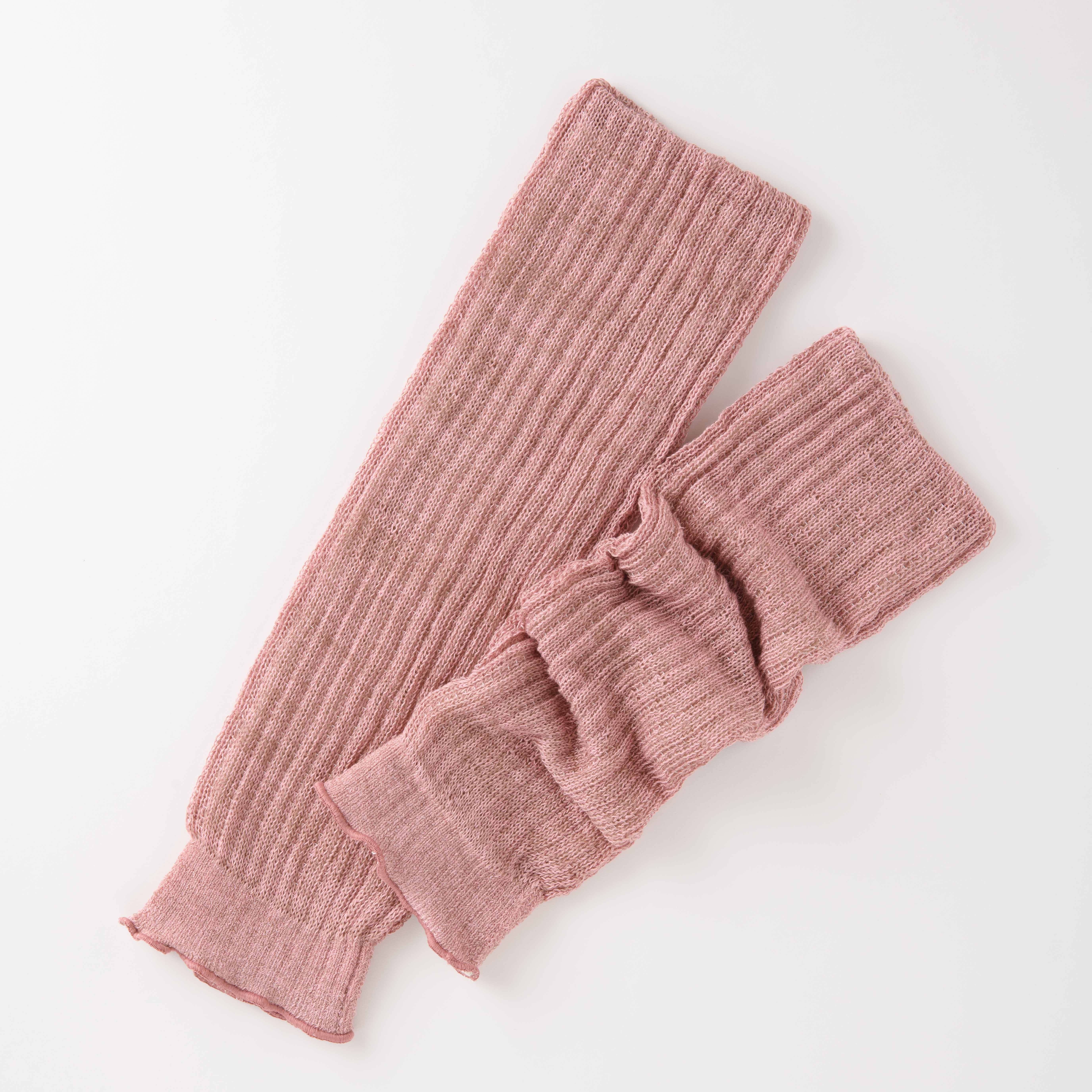 【竹布】 TAKEFU ほっこりあったかレッグウォーマー、表：曙色(あけぼのいろ、ピンク系) 裏：ナチュラル、丈：約50cm 幅：12.5cm（# 7031）4,500 円