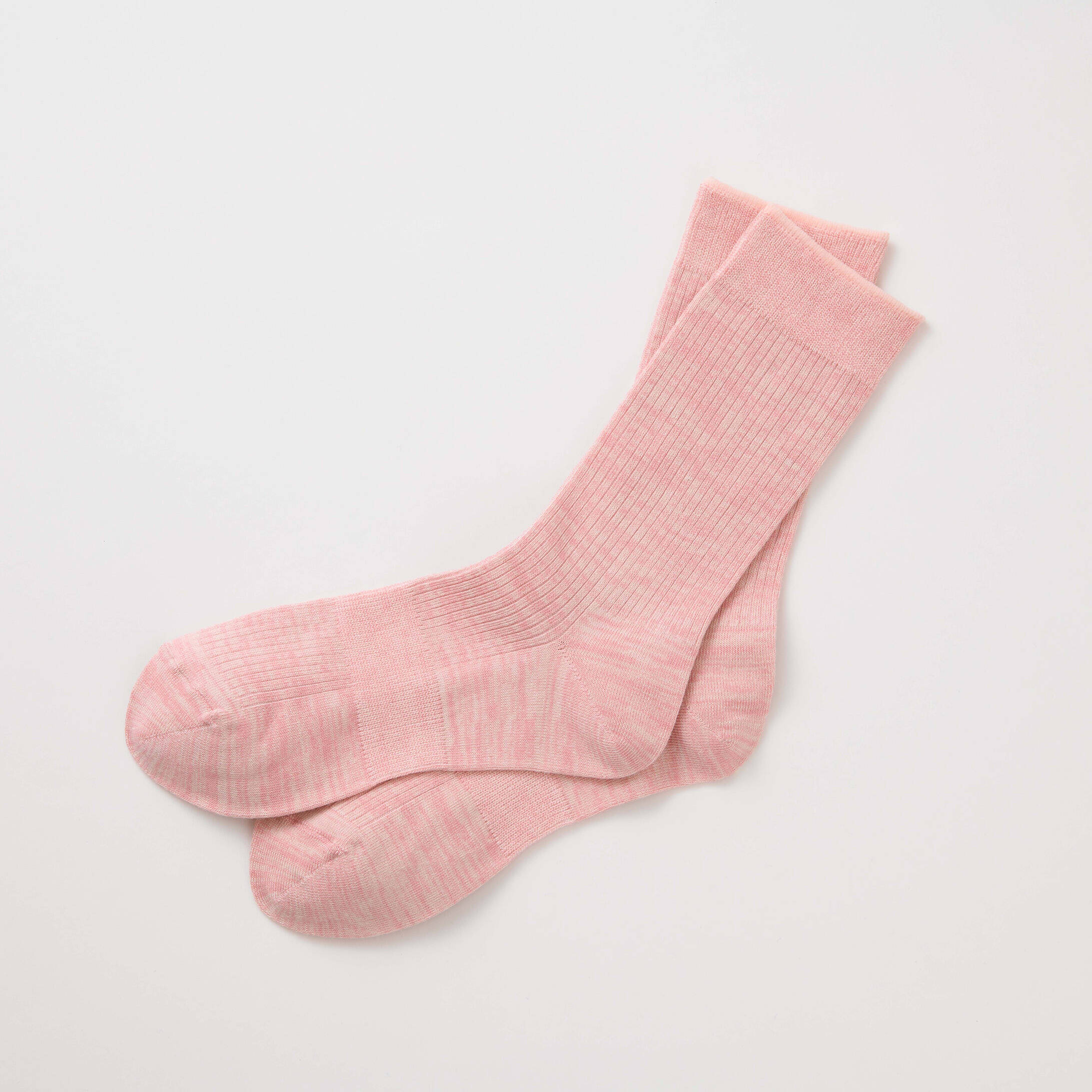 【竹布】TAKEFU 先丸リブソックス、花梨花(かりんか/ピンク系)、23〜25cm（# 7056）1,500 円