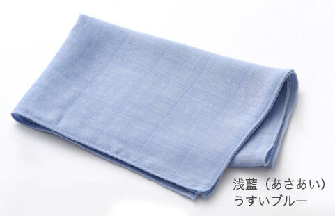 【竹布】 TAKEFU 清布（すがしぬの）ガーゼハンカチ、39x30cm、浅藍（# 8346）650 円