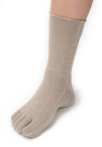 【竹布】 TAKEFU 5本指ソックス（男女兼用）、25〜27cm、ウォームグレー（# 8416）1,300 円