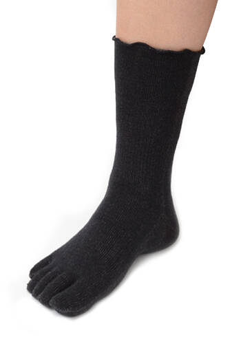 【竹布】 TAKEFU 5本指ソックス（男女兼用）、25〜27cm、ブラック（# 8420）1,300 円