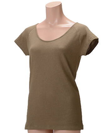 【竹布】 TAKEFU 癒布(ゆふ)  フレンチスリーブ・レディース、M〜L(フリーサイズ)、ブラウン（# 8425）4,500 円