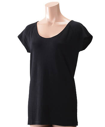 【竹布】 TAKEFU 癒布(ゆふ)  フレンチスリーブ・レディース、M〜L(フリーサイズ)、ブラック（# 8426）4,500 円