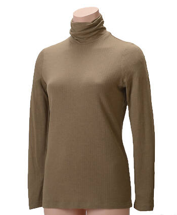 【竹布】 TAKEFU 癒布(ゆふ)  長袖タートルネック・レディース、M〜L(フリーサイズ)、ブラウン（# 8428）6,500 円