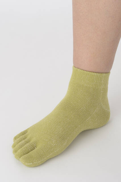 【竹布】 TAKEFU 5本指ショートソックス（男女兼用）、22〜24cm、ライトグリーン（# 8474）1,200 円
