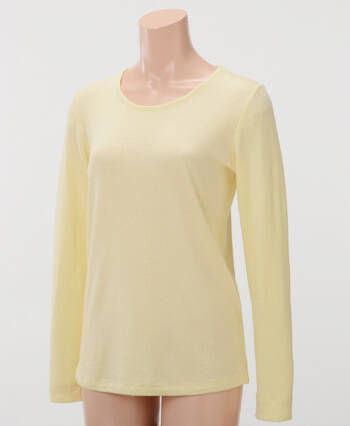 【竹布】 TAKEFU 癒布(ゆふ) 長袖クルーネック・レディース、クリーム、M〜L(フリーサイズ)（# 8480）6,000 円