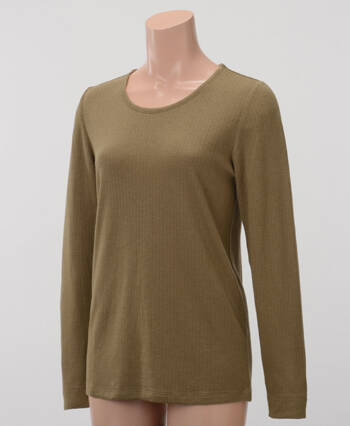 【竹布】 TAKEFU 癒布(ゆふ) 長袖クルーネック・レディース、ブラウン、M〜L(フリーサイズ)（# 8481）6,000 円