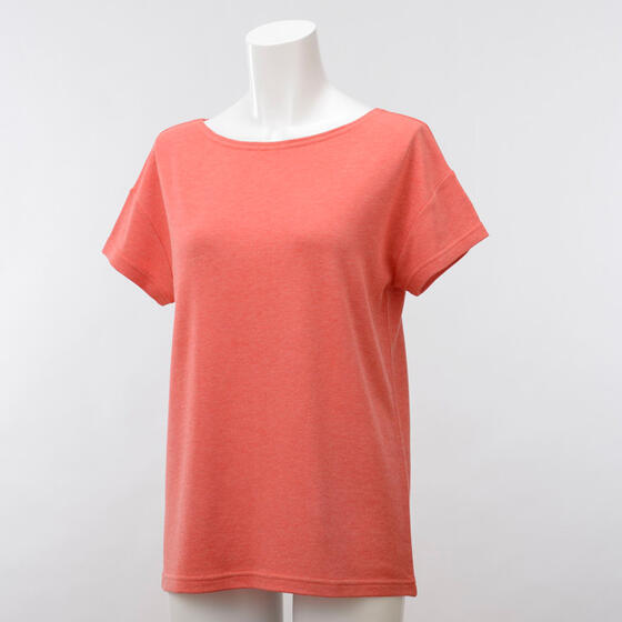 【竹布】 TAKEFU ★半袖Tシャツ・レディース、コーラルオレンジ、M 【竹布】 TAKEFU ★半袖Tシャツ・レディース、コーラルオレンジ、M