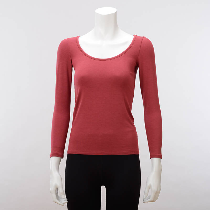 【竹布】 TAKEFU 長袖インナー・レディース、ワイン、M（# 8602）5,500 円