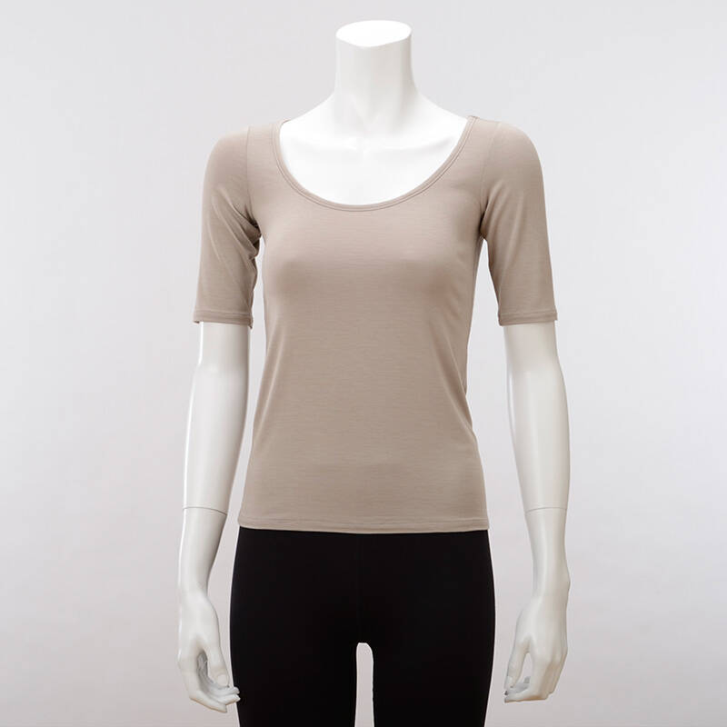 【竹布】 TAKEFU 五分袖インナー・レディース、ウォームグレー、L（# 8609）4,000 円