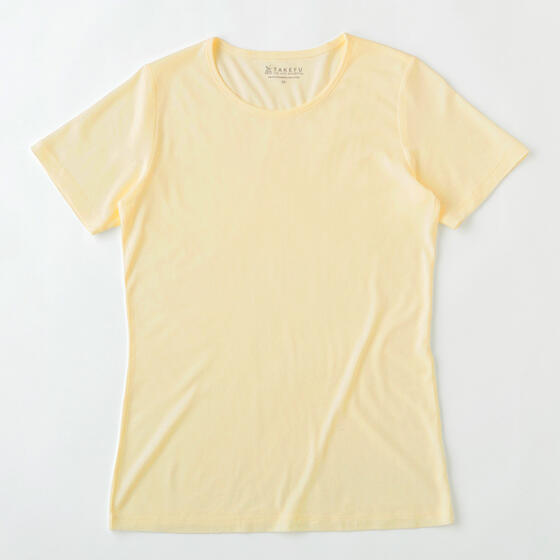 【竹布】 TAKEFU 半袖Tシャツ・レディース、L、クリーム