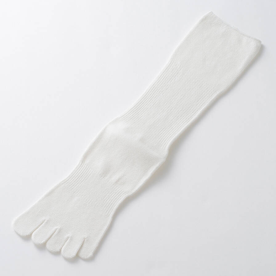 【竹布】 TAKEFU 5本指ソックス（男女兼用）、オフホワイト、22〜24cm（# 8672）1,500 円