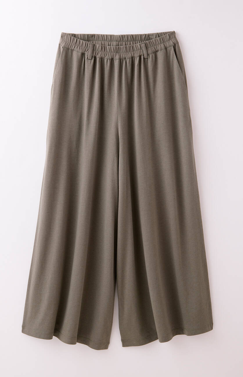 【竹布】 TAKEFUフレアーパンツ、アースグリーン、フリーサイズ（# 8742）7,000 円