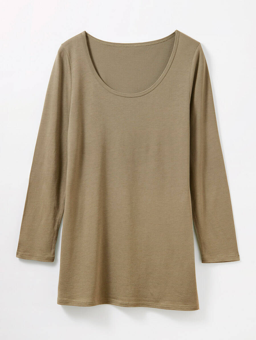 【竹布】 TAKEFU 8分袖インナー・レディース、アースグリーン、M～L（# 8770）4,500 円