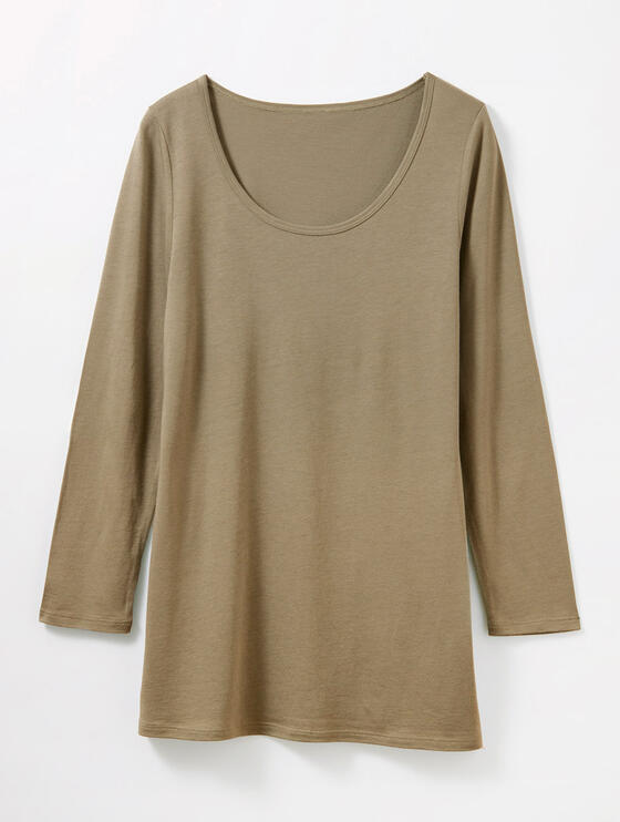 【竹布】 TAKEFU 8分袖インナー・レディース、アースグリーン、L~LL 【竹布】 TAKEFU 8分袖インナー・レディース、アースグリーン、L~LL