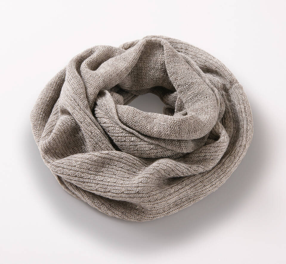 【竹布】 TAKEFU ヤク混スヌード、杢（もく）グレー、約33cm×130cm（# 8788）4,800 円