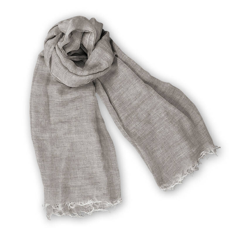 【竹布】 TAKEFU 極細80番手ストール（ヤク入り）、杢（もく）グレー、約110cm×200cm（# 8812）25,000 円