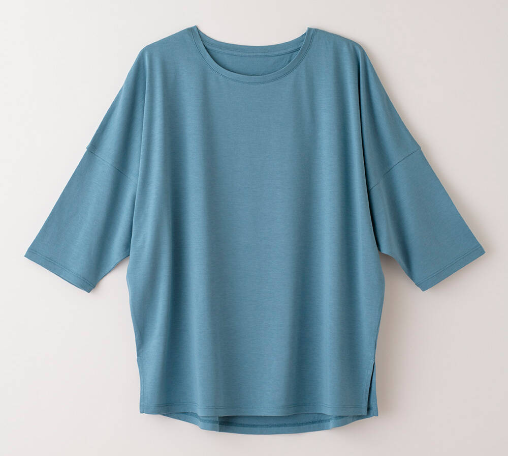 【竹布】 TAKEFU ドルマンスリーブTシャツ・レディース、ターコイズ、M〜L（# 8821）5,500 円