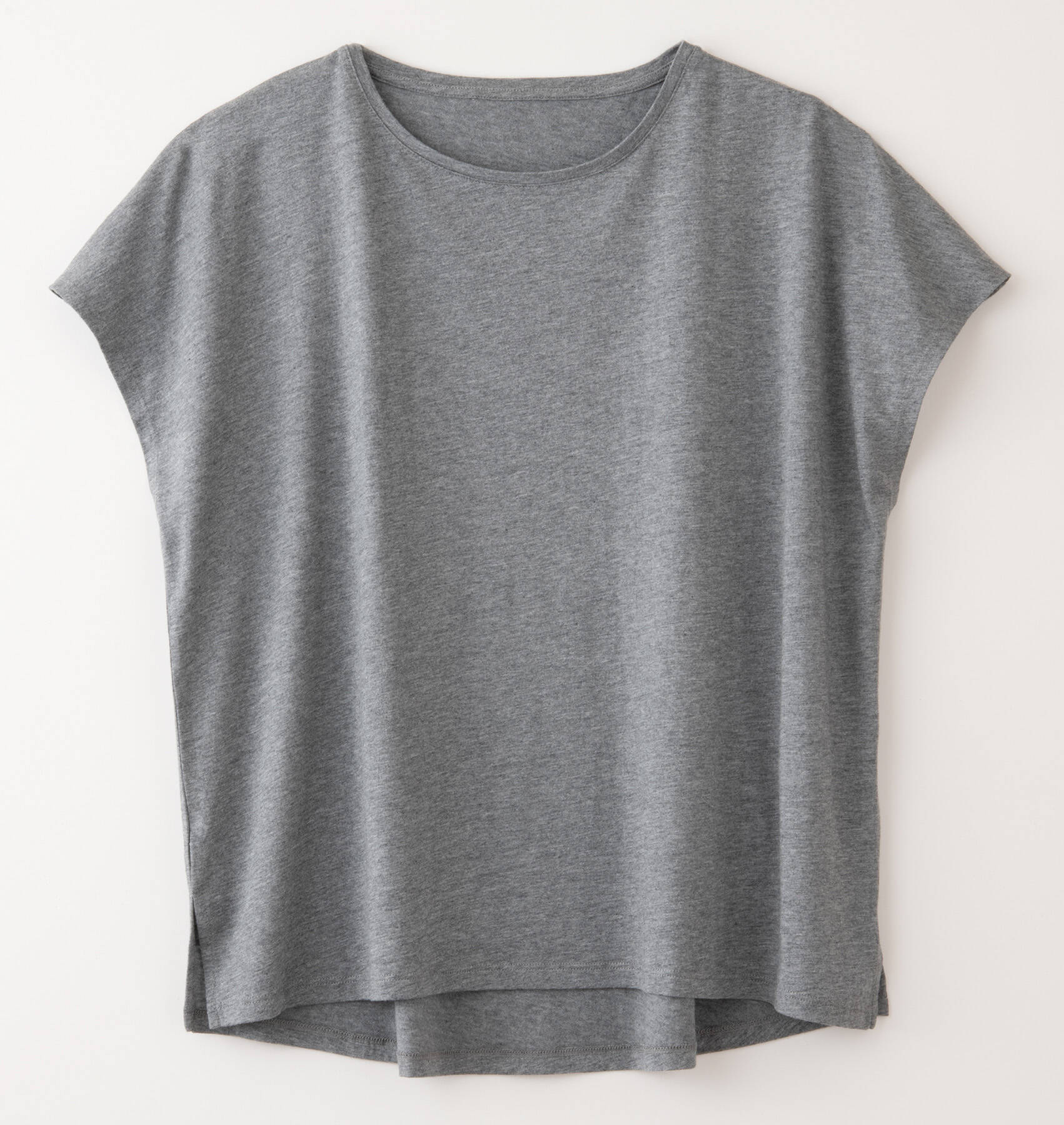 【竹布】TAKEFU スクエアフレンチTシャツ・レディース、杢グレー、M〜L（# 8898）4,700 円