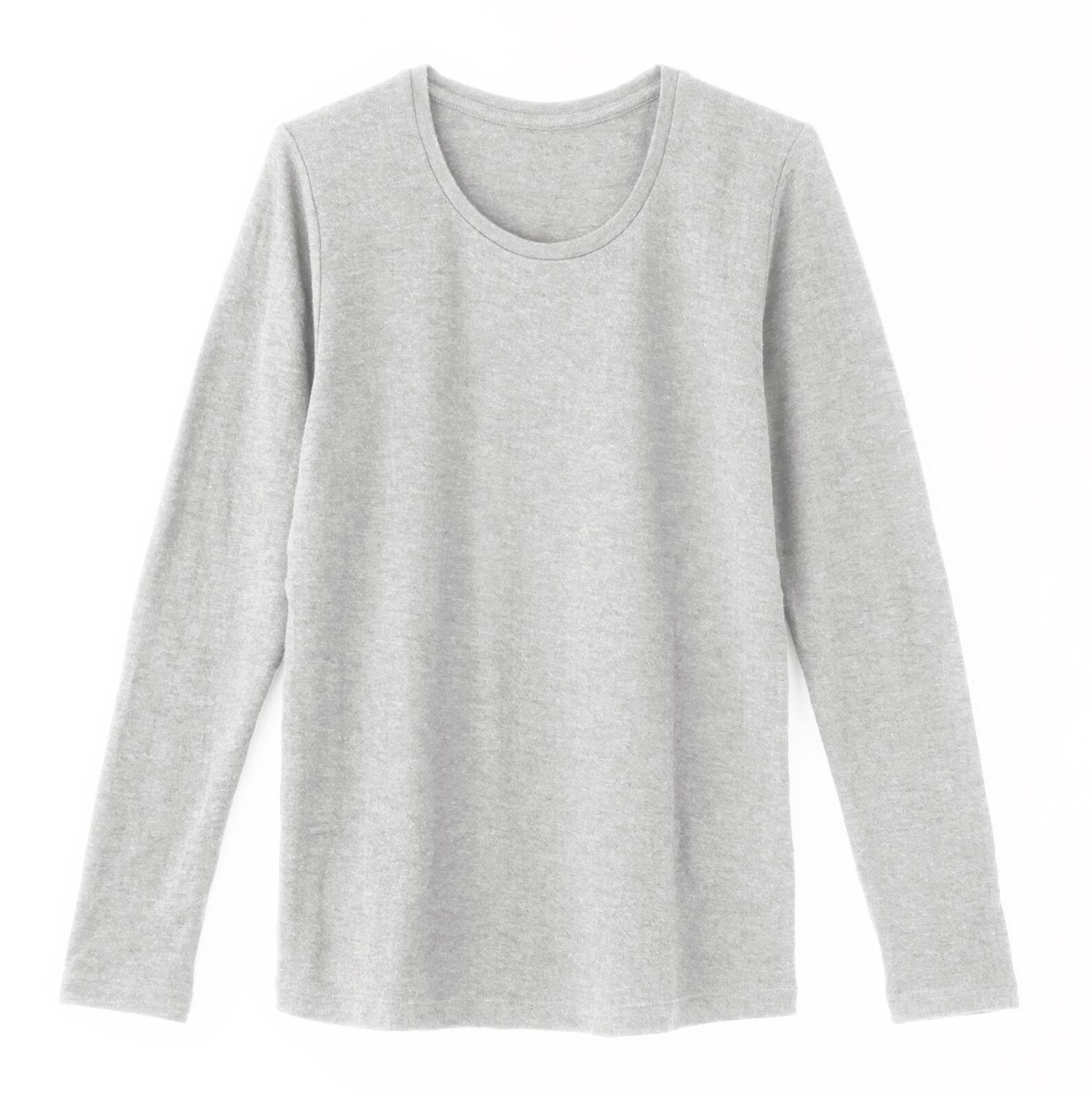 【竹布】 TAKEFU 癒布（ゆふ）長袖ラウンドネック・レディース、薄霧（うすぎり）、M〜L（# 8926）7,000 円