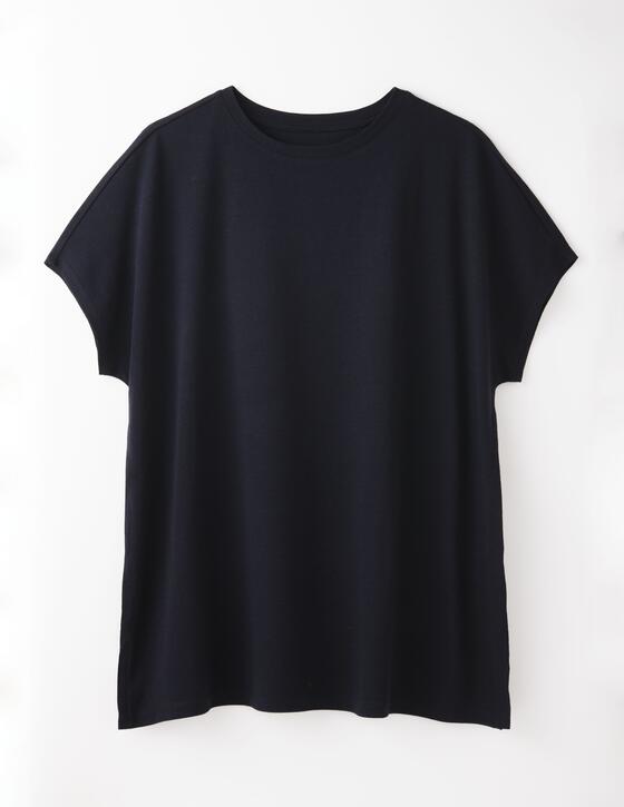 【竹布】TAKEFU ショートスリーブTシャツ、ダークネイビー、M~L(身丈:63cm、身巾:50cm) 【竹布】TAKEFU ショートスリーブTシャツ、ダークネイビー、M~L(身丈:63cm、身巾:50cm)