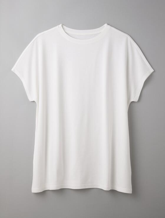 【竹布】TAKEFU ショートスリーブTシャツ、オフホワイト、Ｍ～Ｌ（身丈：63cm、身巾：50cm）
