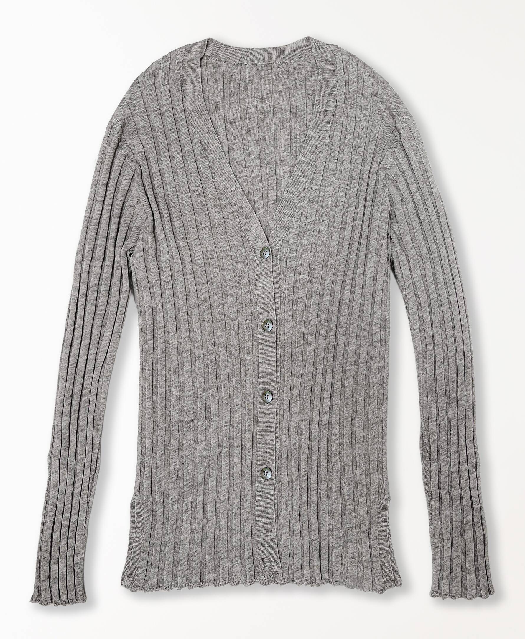 【竹布】 TAKEFU ヤク ワイドリブカーディガン、杢グレー、フリーサイズ（# 8959）18,000 円