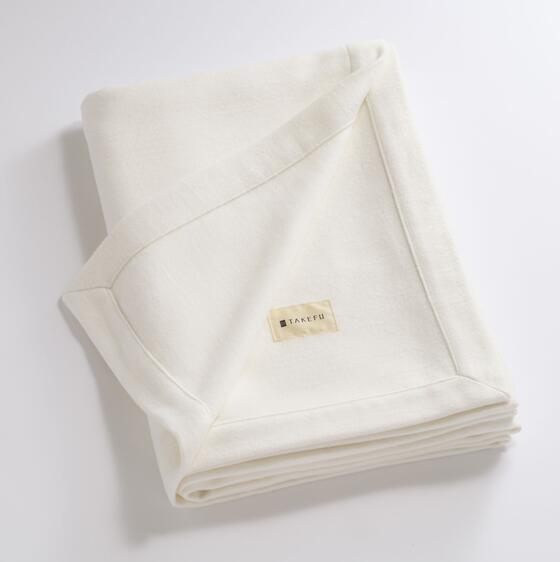 【竹布】TAKEFU毛布kurumu、約140×200cm×0.6cm、ナチュラル